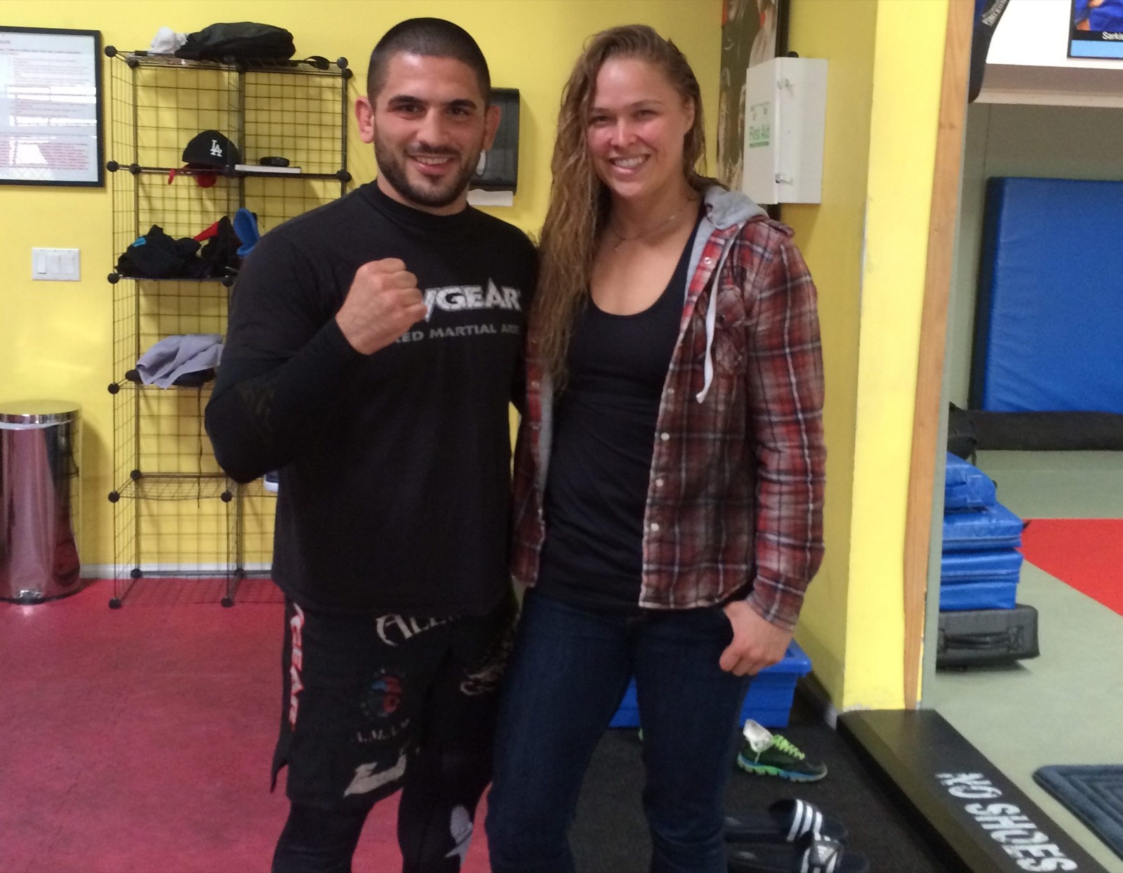 Karen Darabedyan with Ronda Rousey at Hayastan MMA Academy